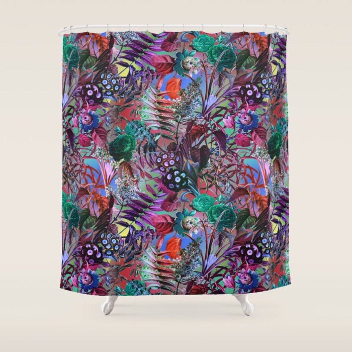 Multicolor Floral Pattern Shower Curtain Gallery Image 1