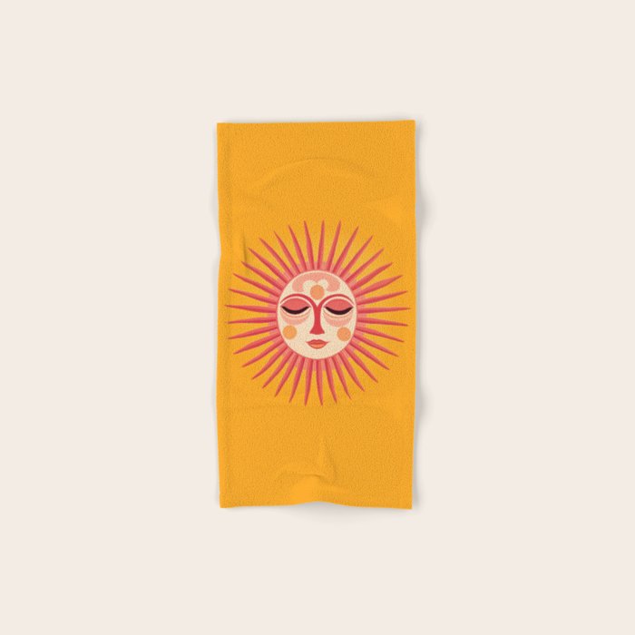 Warm Days And Whimsical Rays Sun Face Bath Towel Gallery Image 1
