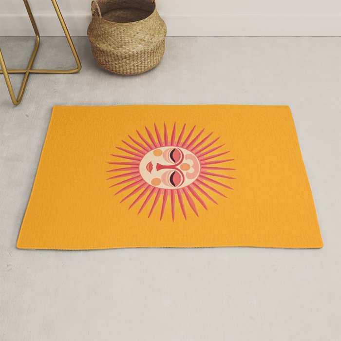 Warm Days And Whimsical Rays Sun Face Rug Gallery Image 1