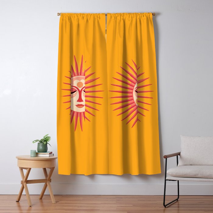 Warm Days And Whimsical Rays Sun Face Window Curtain Gallery Image 5