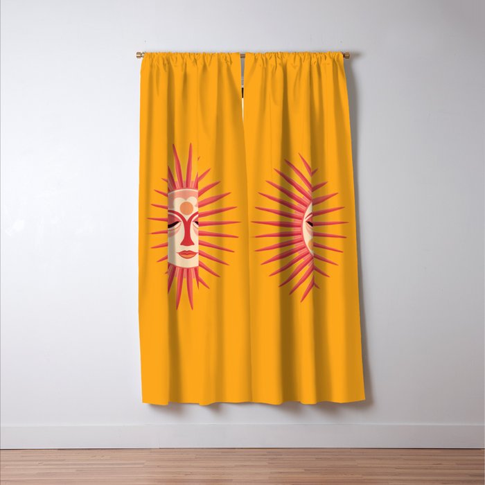 Warm Days And Whimsical Rays Sun Face Window Curtain Gallery Image 3