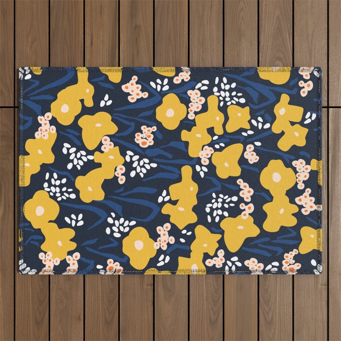 Popular floral pattern  - scandinavian style Outdoor Rug Gallery Image 1