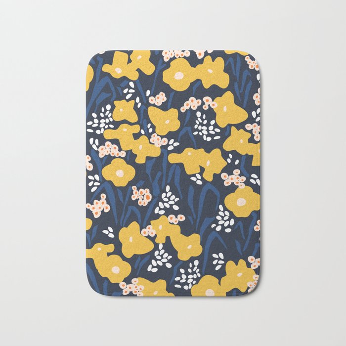 Popular floral pattern  - scandinavian style Bath Mat Gallery Image 1
