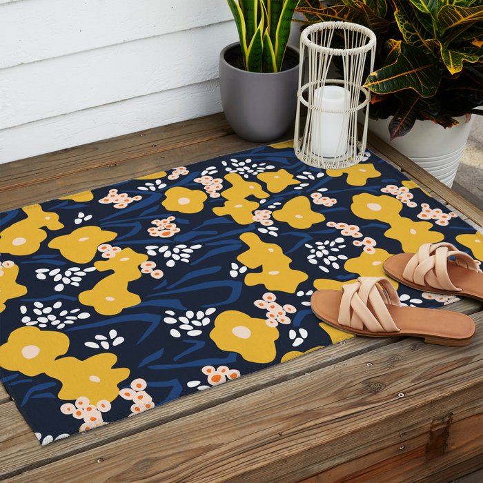 Popular floral pattern  - scandinavian style Outdoor Rug Gallery Image 2