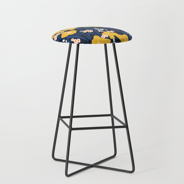Popular floral pattern  - scandinavian style Stool Gallery Image 1