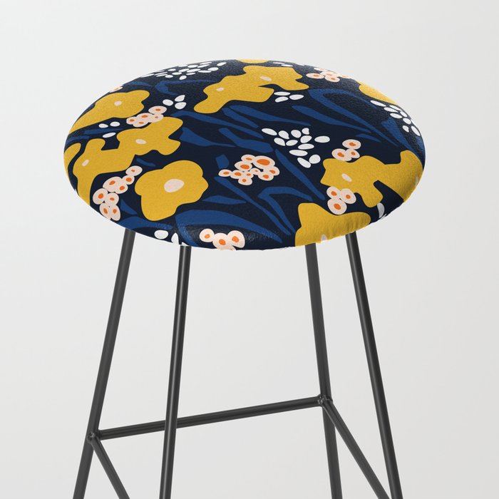 Popular floral pattern  - scandinavian style Stool Gallery Image 2