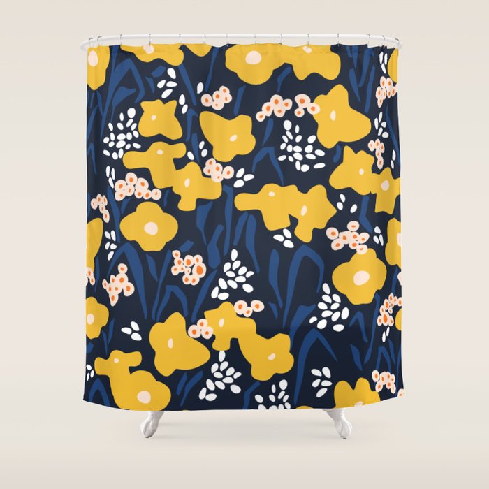 Popular floral pattern  - scandinavian style Shower Curtain Gallery Image 1