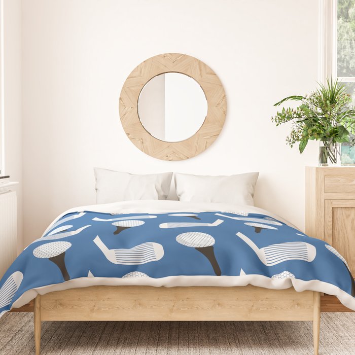 Golfing Pattern (Blue) Duvet Cover Gallery Image 3