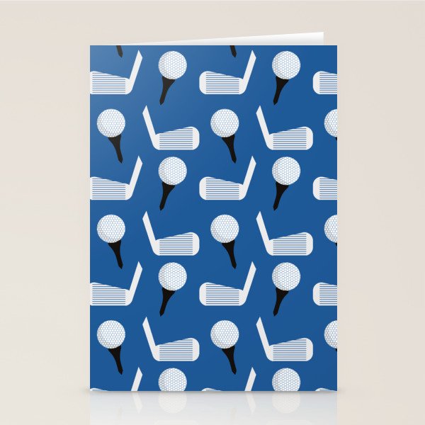 Golfing Pattern (Blue) Stationery Card Gallery Image 2