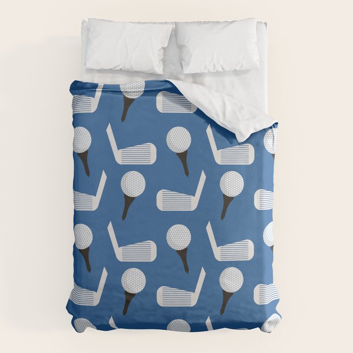 Golfing Pattern (Blue) Duvet Cover Gallery Image 6