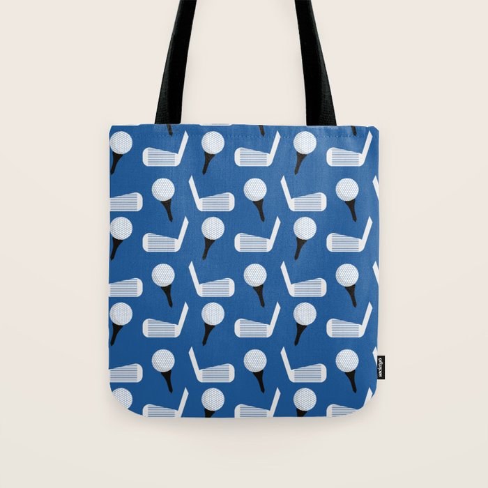 Golfing Pattern (Blue) Tote Bag Gallery Image 1