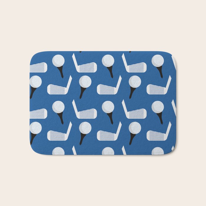 Golfing Pattern (Blue) Bath Mat Gallery Image 1