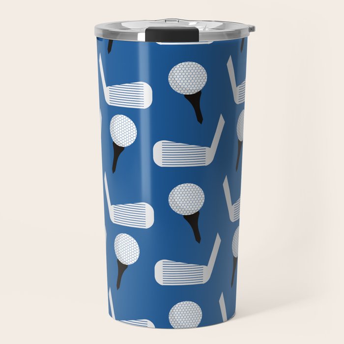 Golfing Pattern (Blue) Travel Mug Gallery Image 1