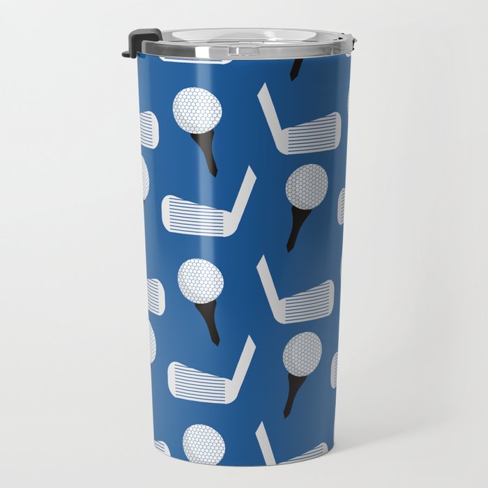 Golfing Pattern (Blue) Travel Mug Gallery Image 3