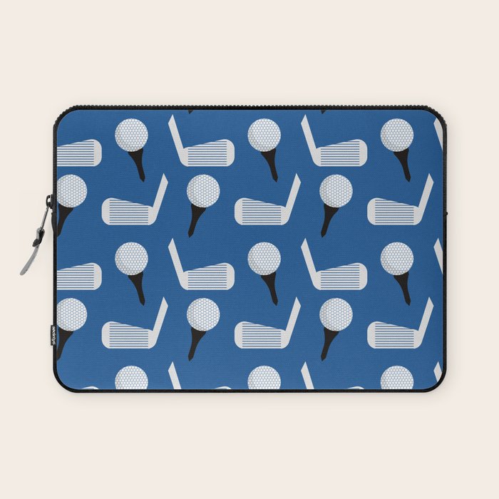 Golfing Pattern (Blue) Laptop Sleeve Gallery Image 1
