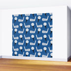 Golfing Pattern (Blue) Wall Mural Gallery Image 2