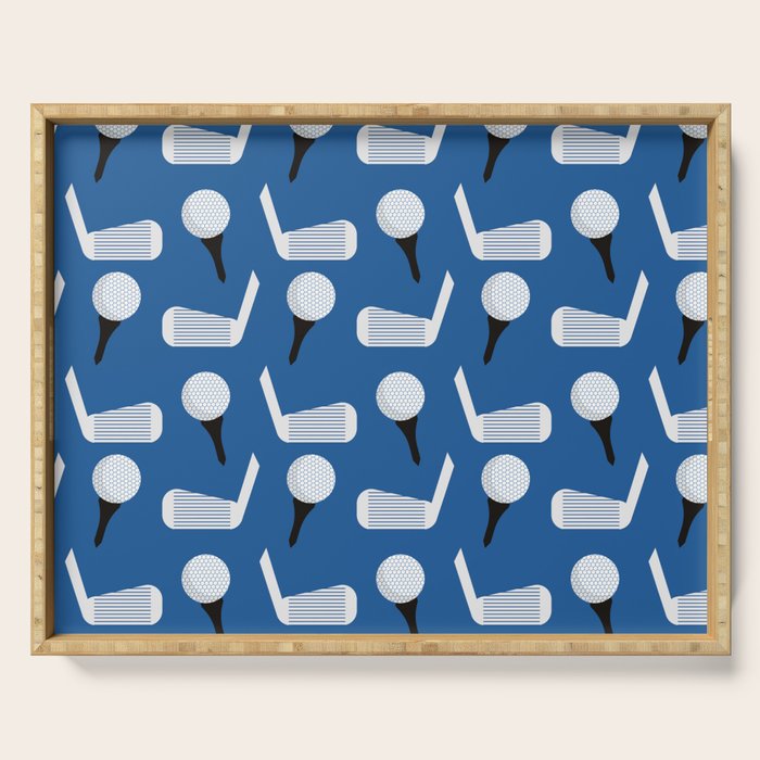 Golfing Pattern (Blue) Serving Tray Gallery Image 1
