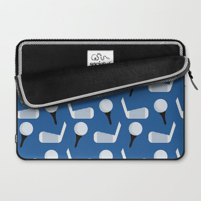 Golfing Pattern (Blue) Laptop Sleeve Gallery Image 2