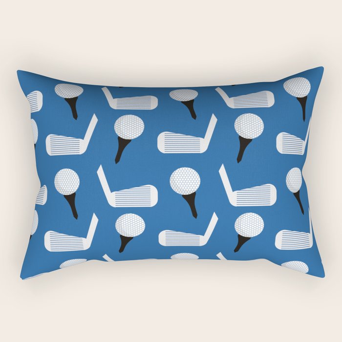 Golfing Pattern (Blue) Rectangular Pillow Gallery Image 2