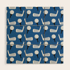 Golfing Pattern (Blue) Wood Wall Art Gallery Image 1