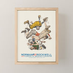 Norman Rockwell Art Exhibition Poster with Football illustration Mini Art Print Gallery Image 1