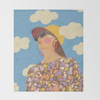 Baseball girl Throw Blanket Gallery Image 2