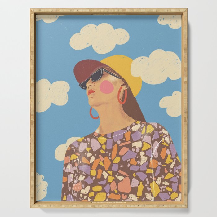 Baseball girl Serving Tray Gallery Image 1