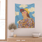 Baseball girl Wall Tapestry Gallery Image 2
