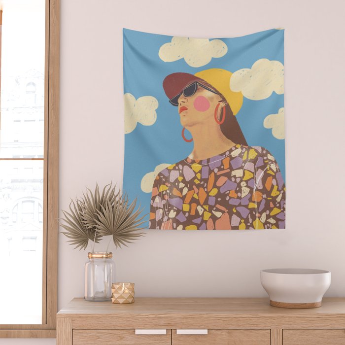 Baseball girl Wall Tapestry Gallery Image 2