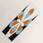 Mid-Century Modern Art 1.4 Aqua Orange Flower Yoga Mat Gallery Image 1