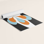 Mid-Century Modern Art 1.4 Aqua Orange Flower Yoga Mat Gallery Image 2