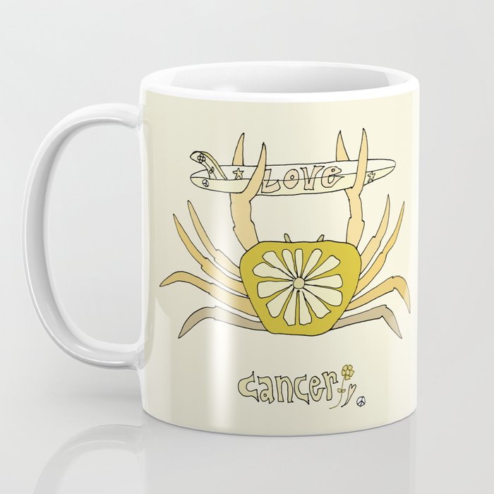 cancer zodiac surfy theme // retro surf art by surfy birdy Coffee Mug Gallery Image 3