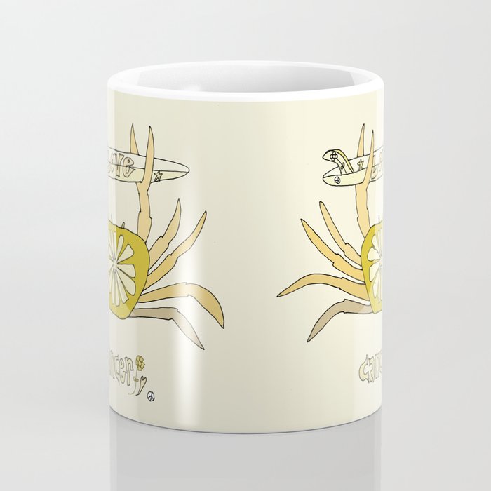 cancer zodiac surfy theme // retro surf art by surfy birdy Coffee Mug Gallery Image 4