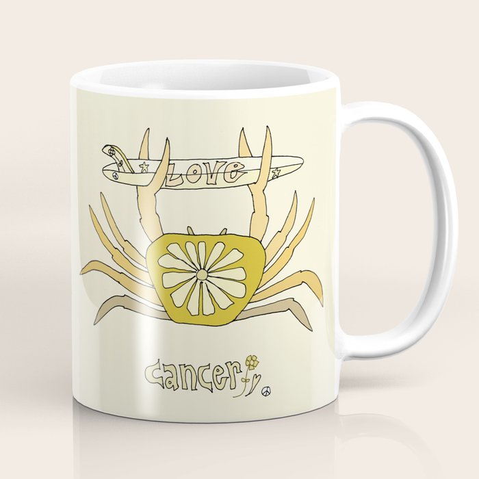 cancer zodiac surfy theme // retro surf art by surfy birdy Coffee Mug Gallery Image 1