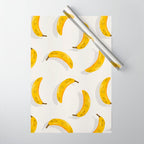 Banana Pattern - White Wrapping Paper Gallery Image 1