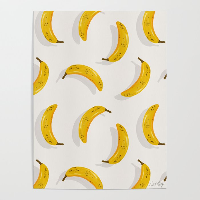 Banana Pattern - White Poster Gallery Image 4