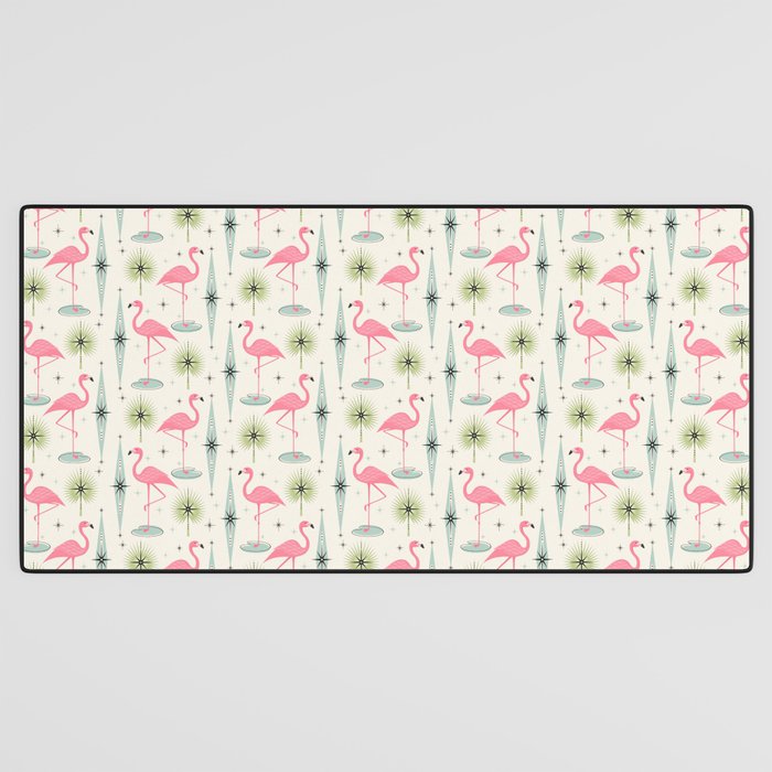 Atomic Flamingo Oasis - Larger Scale ©studioxtine Desk Mat Gallery Image 3