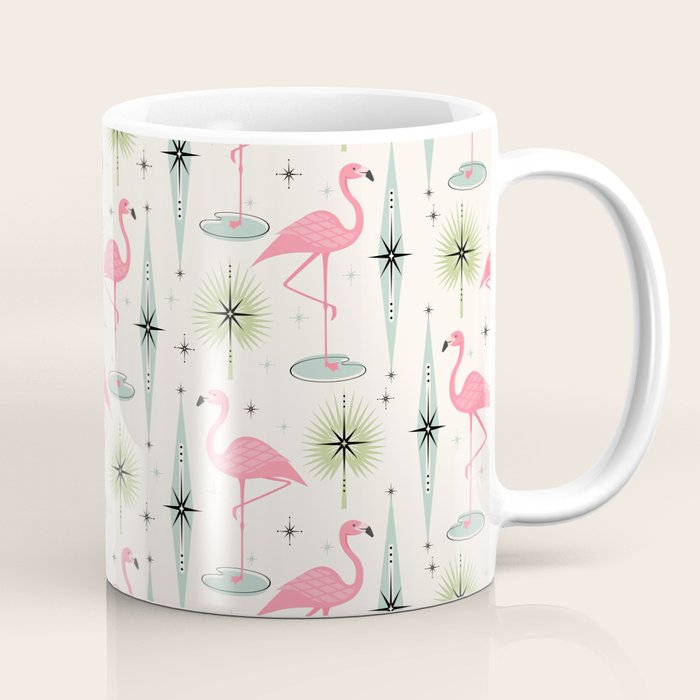 Atomic Flamingo Oasis - Larger Scale ©studioxtine Coffee Mug Gallery Image 1