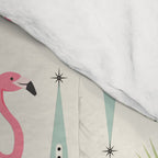 Atomic Flamingo Oasis - Larger Scale ©studioxtine Comforter Gallery Image 4