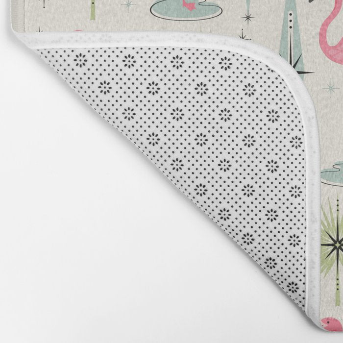 Atomic Flamingo Oasis - Larger Scale ©studioxtine Bath Mat Gallery Image 2