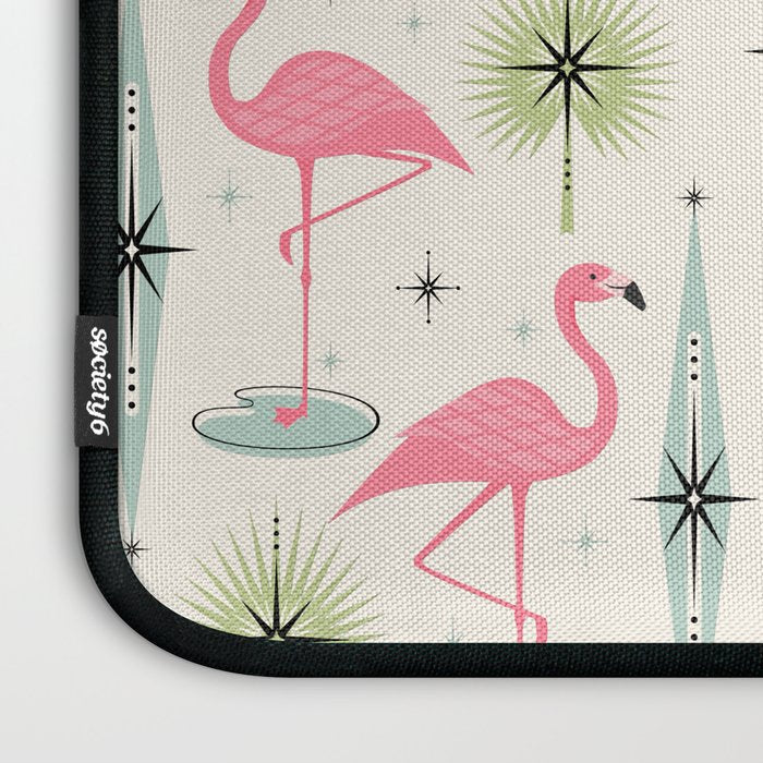 Atomic Flamingo Oasis - Larger Scale ©studioxtine Laptop Sleeve Gallery Image 3