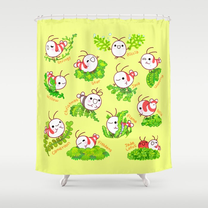 Shy shrimp and moss Shower Curtain Gallery Image 1