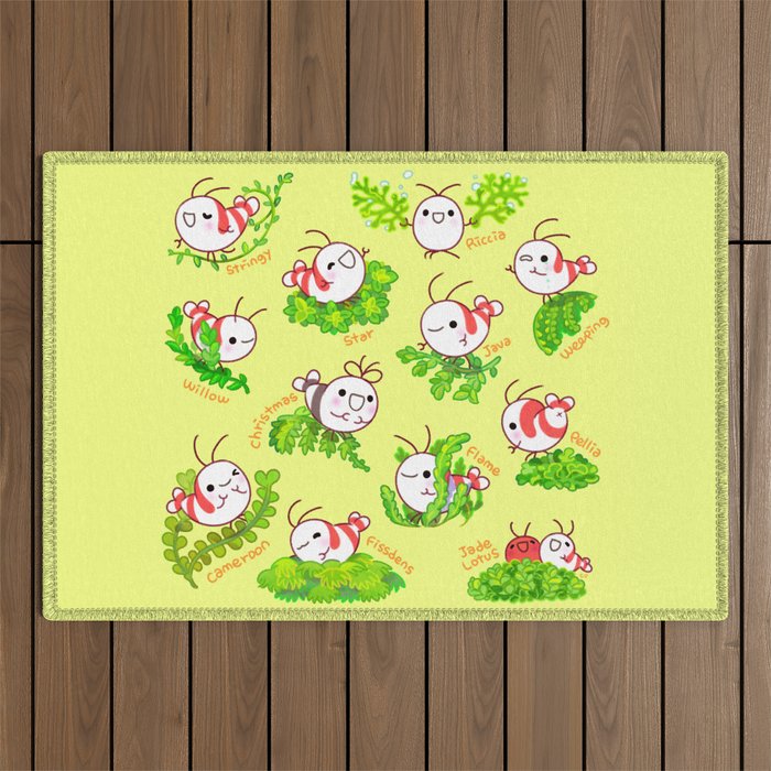 Shy shrimp and moss Outdoor Rug Gallery Image 1