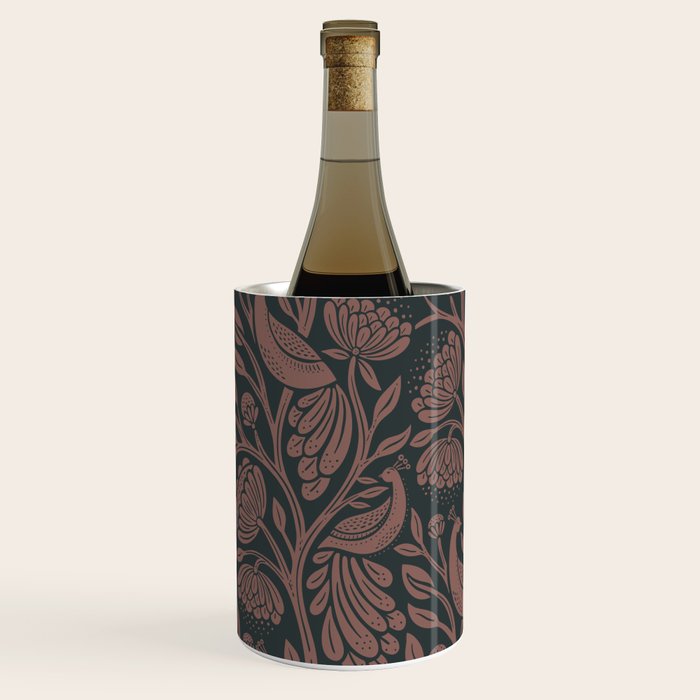 Peacock Dreams - Black & Terracotta Wine Chiller Gallery Image 3