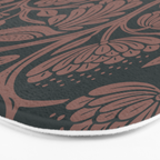 Peacock Dreams - Black & Terracotta Bath Mat Gallery Image 3