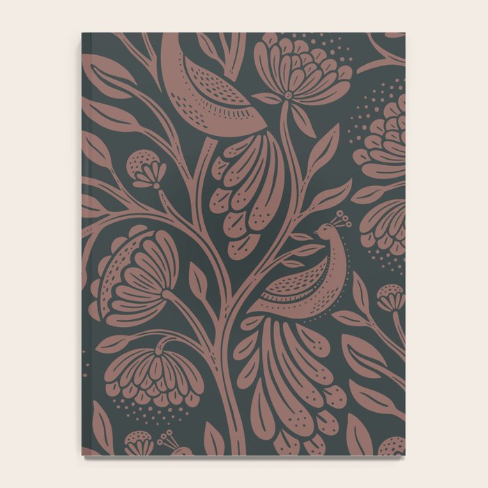 Peacock Dreams - Black & Terracotta Notebook Gallery Image 4