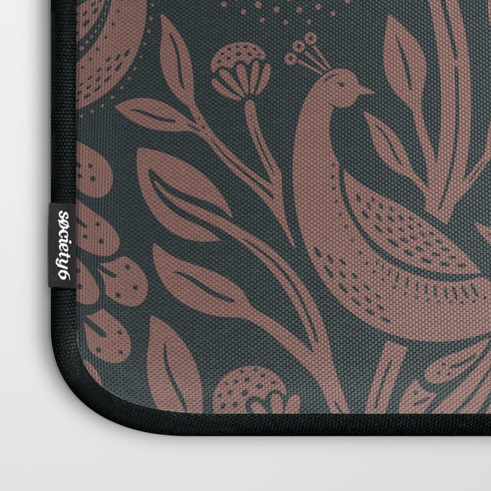 Peacock Dreams - Black & Terracotta Laptop Sleeve Gallery Image 3