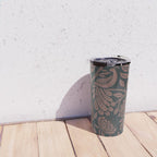 Peacock Dreams - Black & Terracotta Travel Mug Gallery Image 4