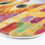 Colorful Cat Portrait Painting After Gustav Klimt Bath Mat Gallery Image 3