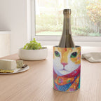 Colorful Cat Portrait Painting After Gustav Klimt Wine Chiller Gallery Image 4